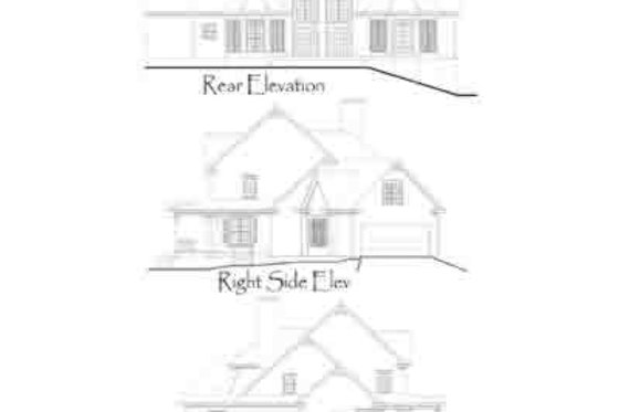 Exterior - Rear Elevation for Country House Plan #71-122 - 4 bed, 3.5 bath