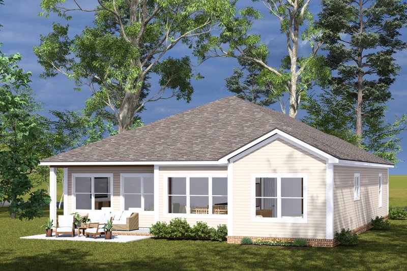 Home Plan - Exterior - Rear Elevation 1 for Cottage House Plan #513-2312 - 3 bed, 2 bath