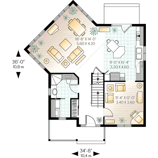 House Plan Design - Traditional Floor Plan - Main Floor Plan #23-340