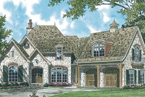 Exterior - Front Elevation for European House Plan #453-90 - 4 bed, 4.5 bath