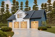 Farmhouse Style House Plan - 2 Beds 2 Baths 1056 Sq/Ft Plan #54-670 Exterior 