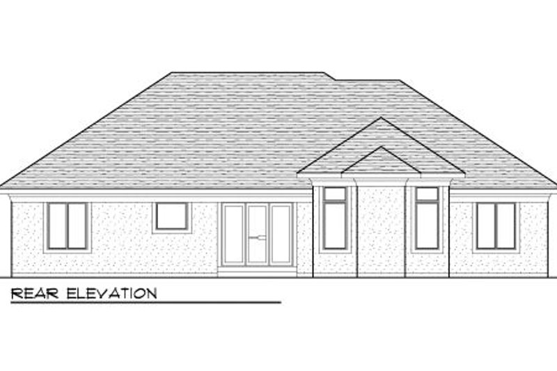Dream House Plan - Exterior - Rear Elevation for Bungalow House Plan #70-978 - 2 bed, 1.5 bath