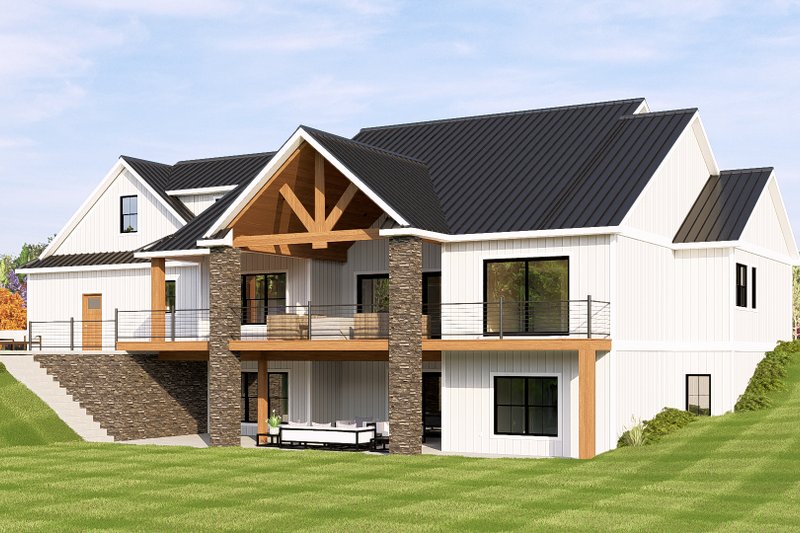 Dream House Plan - Exterior - Rear Elevation 1 for Farmhouse House Plan #1064-122 - 3 bed, 2.5 bath
