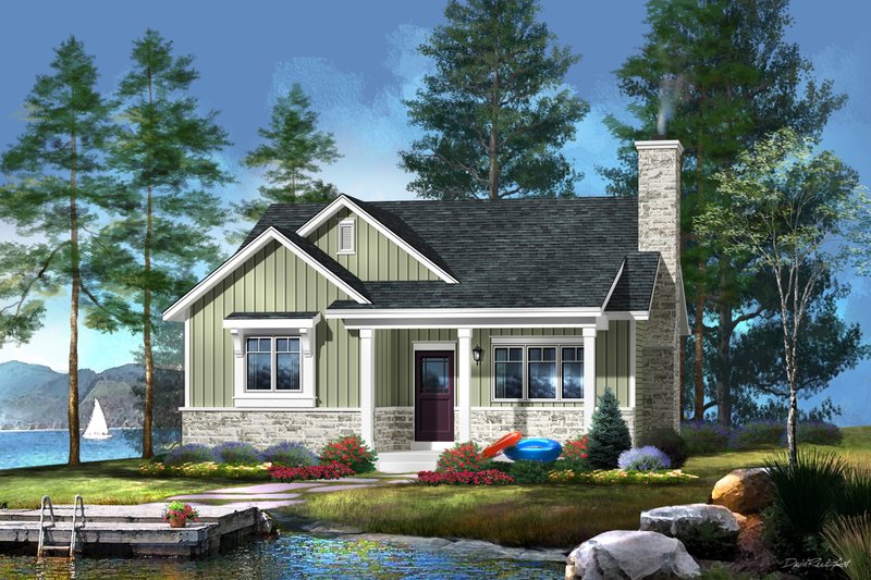 Cottage Style House Plan - 2 Beds 2 Baths 1191 Sq/Ft Plan #22-571