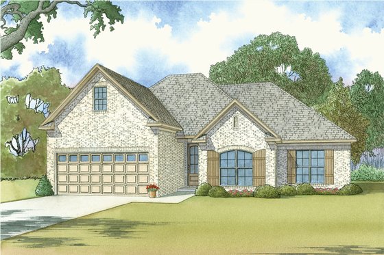 Exterior - Front Elevation 3 for European House Plan #923-38 - 3 bed, 2 bath