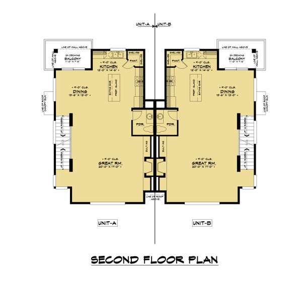 Contemporary Floor Plan - Upper Floor Plan #1066-119