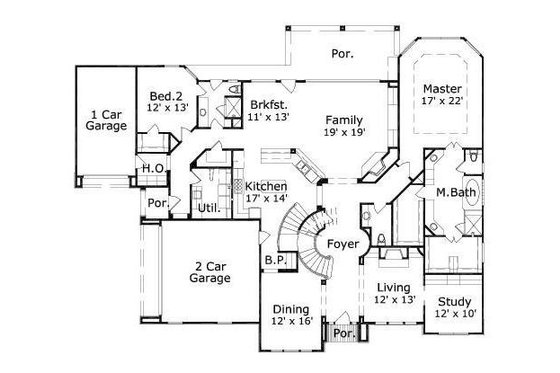 Floor Plan - Main Floor for European House Plan #411-714 - 5 bed, 3.5 bath