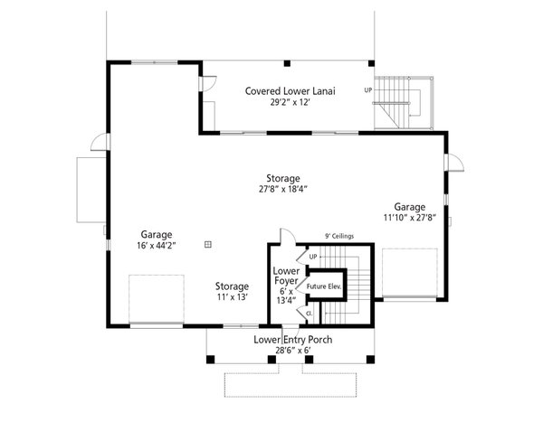 House Blueprint - Beach Floor Plan - Lower Floor Plan #938-126