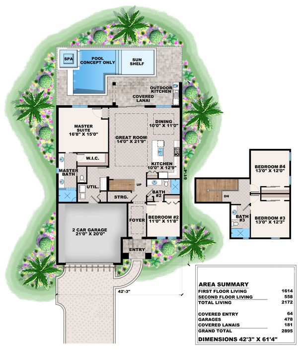 Architectural House Design - Mediterranean Floor Plan - Main Floor Plan #27-574