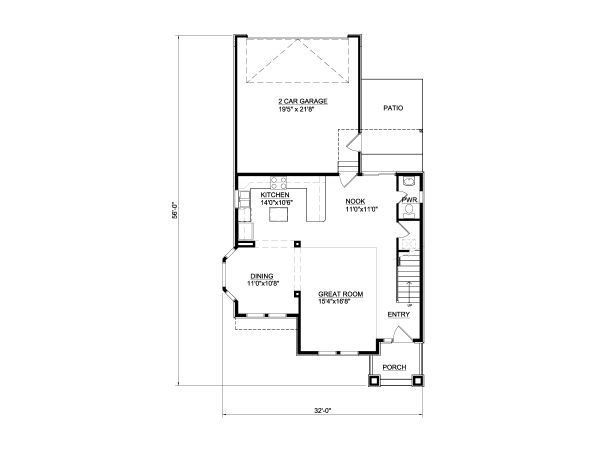 Craftsman Style House Plan - 3 Beds 2.5 Baths 1714 Sq/Ft Plan #116-307 ...