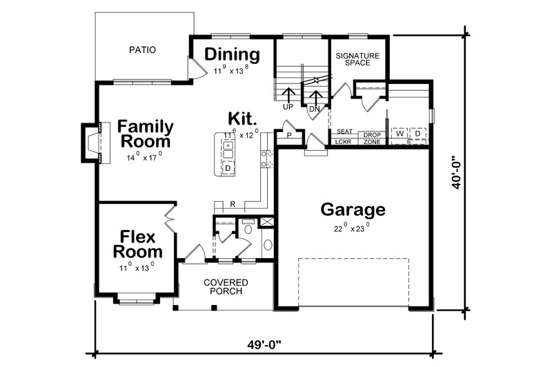Home Plan - Floor Plan - Main Floor for Traditional House Plan #20-2278 - 3 bed, 2.5 bath