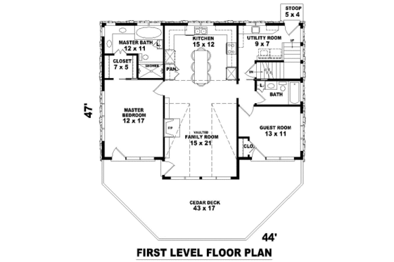 Floor Plan - Main Floor for Country House Plan #81-13799 - 3 bed, 3 bath