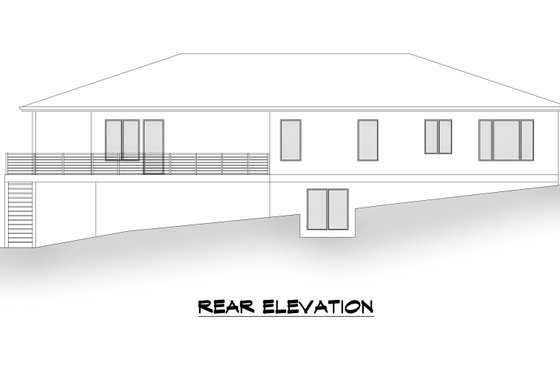 Exterior - Rear Elevation for Contemporary House Plan #1066-123 - 3 bed, 3.5 bath