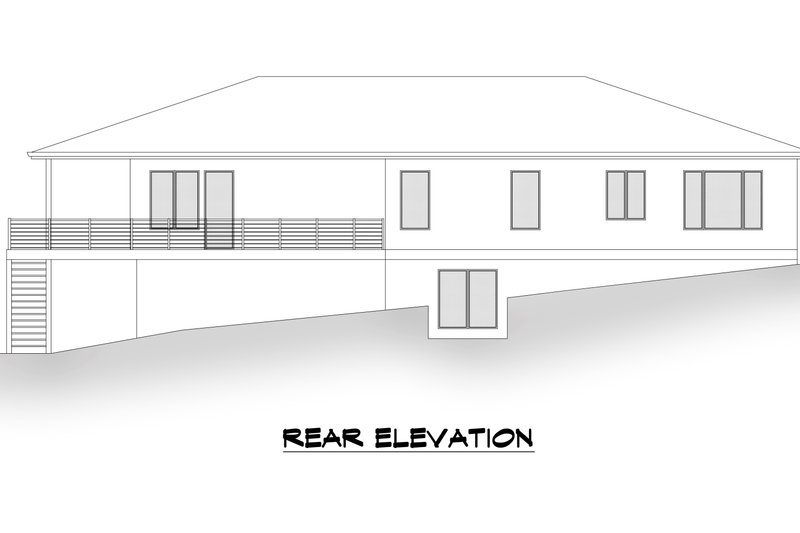 Architectural House Design - Exterior - Rear Elevation for Contemporary House Plan #1066-123 - 3 bed, 3.5 bath