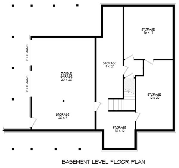 House Blueprint - Country Floor Plan - Lower Floor Plan #932-1319