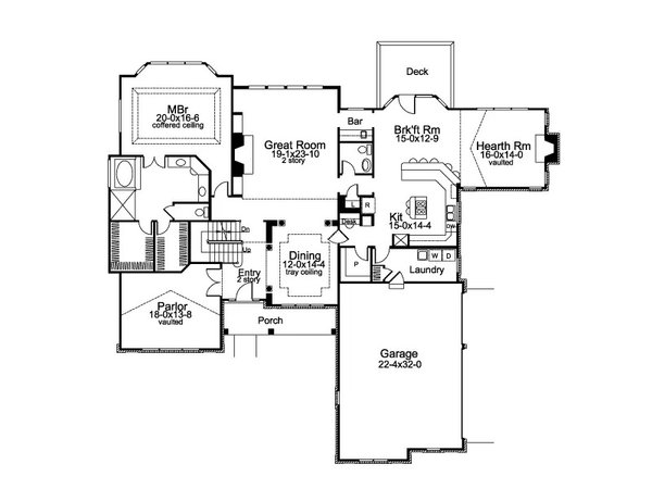 Traditional Floor Plan - Main Floor Plan #57-722