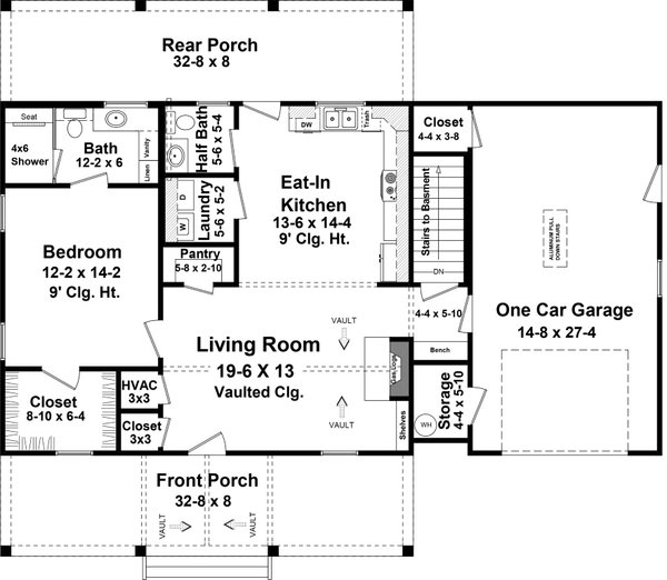 House Blueprint - Ranch Floor Plan - Main Floor Plan #21-470