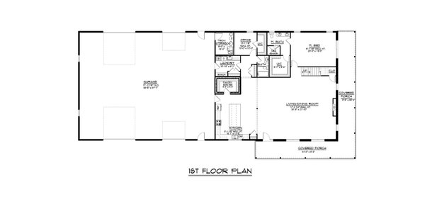 House Design - Barndominium Floor Plan - Main Floor Plan #1064-181