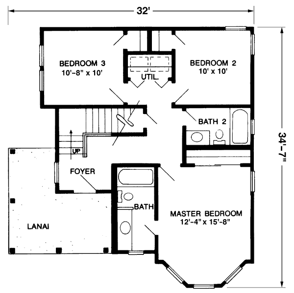 House Plan Design - Cottage Floor Plan - Upper Floor Plan #410-297