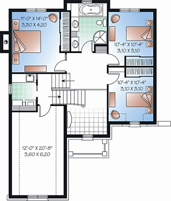 House Design - European Floor Plan - Upper Floor Plan #23-2234