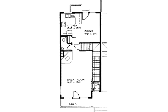 Floor Plan - Main Floor for Colonial House Plan #303-377 - 3 bed, 3.5 bath