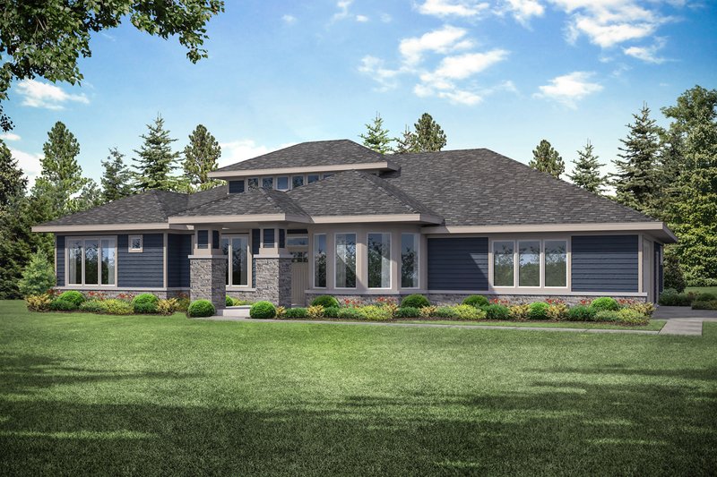 Home Plan - Prairie Exterior - Front Elevation Plan #124-1159