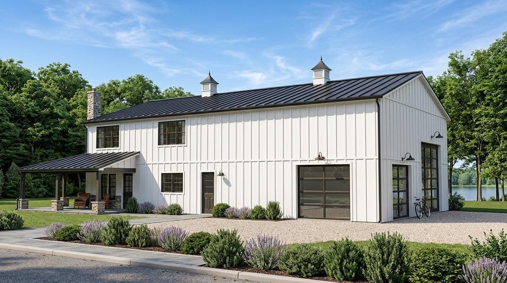 Exterior - Front Elevation 2 for Barndominium House Plan #1064-220 - 3 bed, 2.5 bath