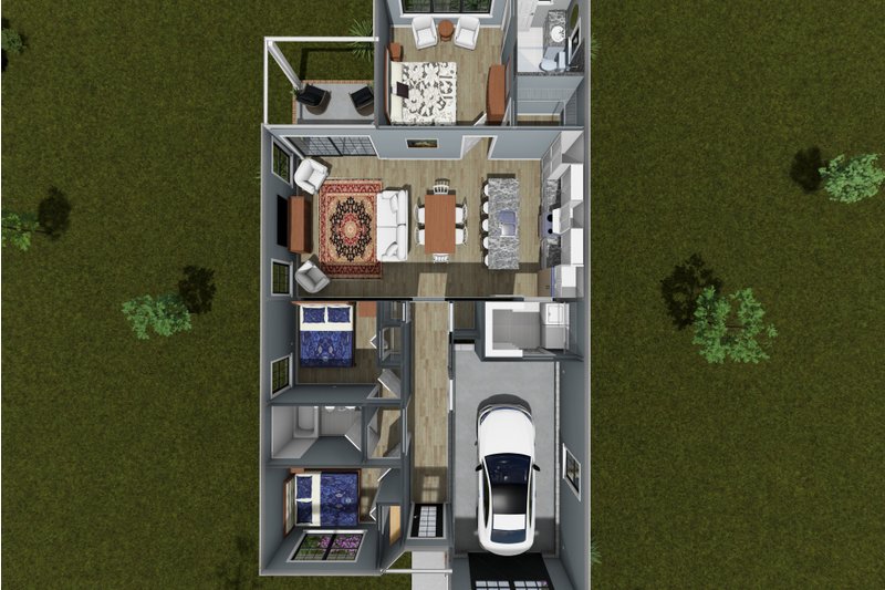Architectural House Design - Floor Plan - Main Floor 1 for Modern House Plan #513-2460 - 3 bed, 2 bath