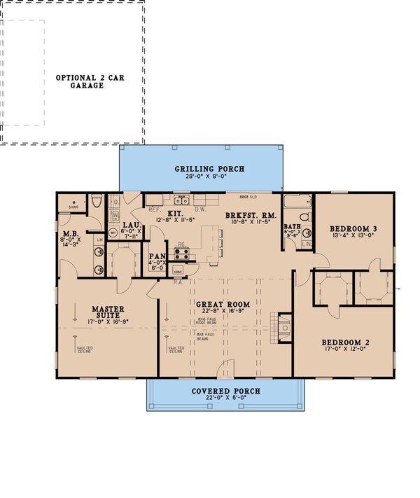 House Design - Farmhouse Floor Plan - Main Floor Plan #923-223