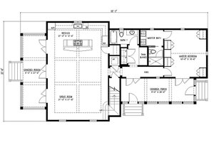 Main Level Floor Plan - 2000 square foot cottage home