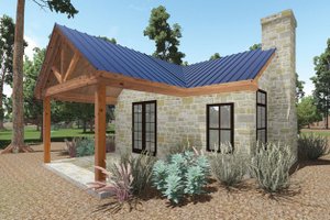 Exterior - Covered Porch for Cottage House Plan #935-9 - 1 bed, 1 bath