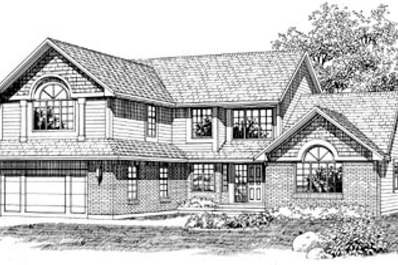 Exterior - Front Elevation for Traditional House Plan #47-529 - 3 bed, 2.5 bath