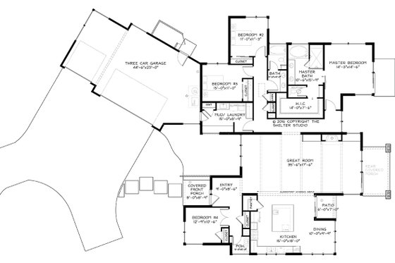 Floor Plan - Main Floor for Contemporary House Plan #895-41 - 4 bed, 2.5 bath