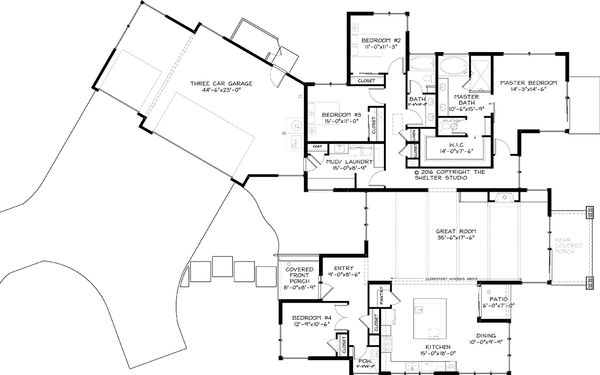 Contemporary Floor Plan - Main Floor Plan #895-41