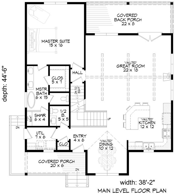 House Blueprint - Farmhouse Floor Plan - Main Floor Plan #932-1067