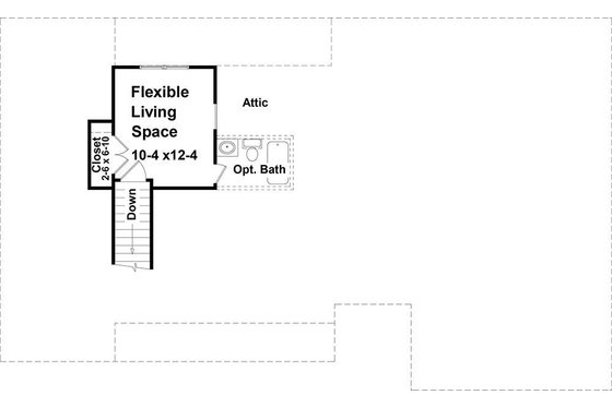 Floor Plan - Upper Floor for Ranch House Plan #21-469 - 3 bed, 2 bath