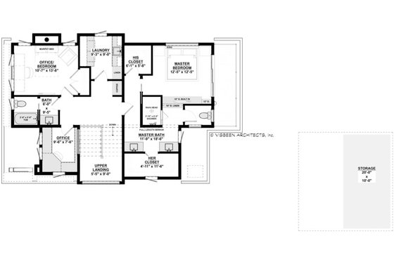 Floor Plan - Upper Floor for Contemporary House Plan #928-386 - 2 bed, 2.5 bath