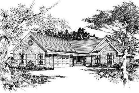 Exterior - Front Elevation for European House Plan #329-198 - 3 bed, 2 bath