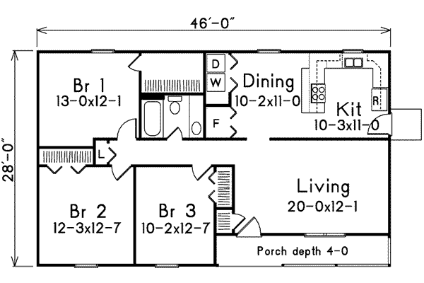 Home Plan - Cottage Floor Plan - Main Floor Plan #57-223