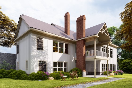 Exterior - Rear Elevation for Craftsman House Plan #54-417 - 3 bed, 3.5 bath