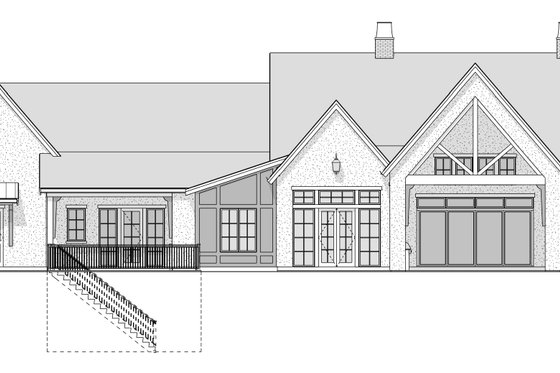 Exterior - Rear Elevation 3 for Farmhouse House Plan #1114-92 - 2 bed, 2.5 bath