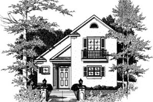 Cottage Exterior - Front Elevation Plan #37-133