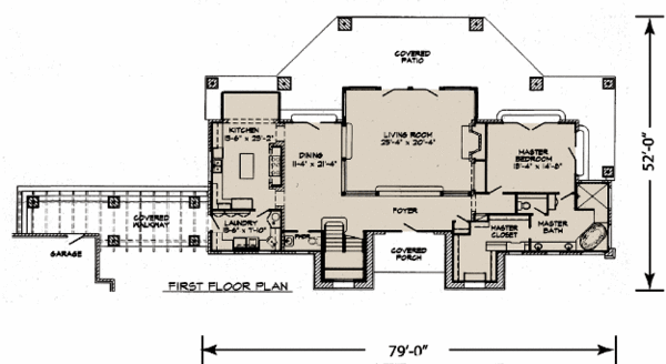 Country Floor Plan - Main Floor Plan #140-102