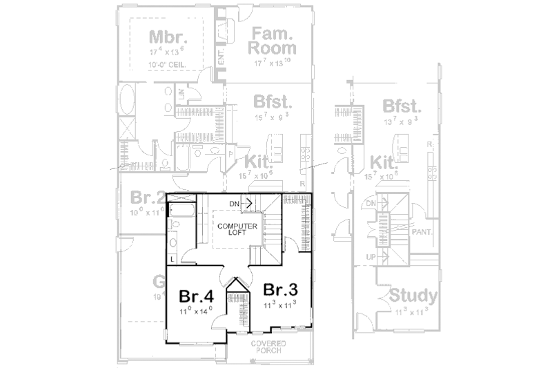 House Plan Design - Floor Plan - Upper Floor for Farmhouse House Plan #20-1689 - 4 bed, 3 bath