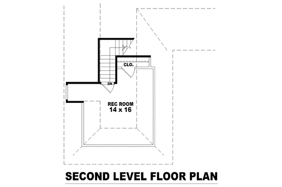 Floor Plan - Upper Floor for European House Plan #81-1478 - 3 bed, 2 bath