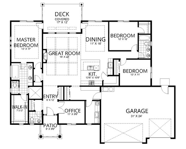 Contemporary Floor Plan - Main Floor Plan #112-215