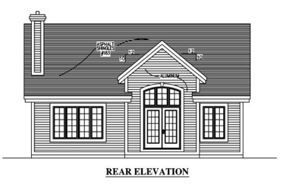 Exterior - Rear Elevation for Country House Plan #138-311 - 2 bed, 1 bath