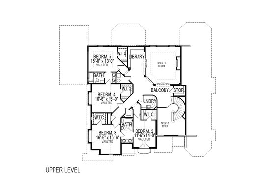 Floor Plan - Upper Floor for European House Plan #920-61 - 8 bed, 5.5 bath