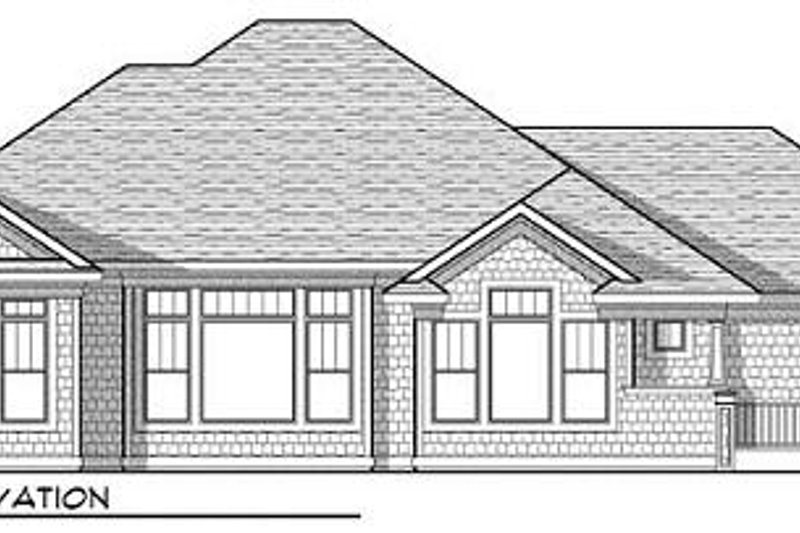 House Design - Exterior - Rear Elevation for Craftsman House Plan #70-918 - 2 bed, 2.5 bath
