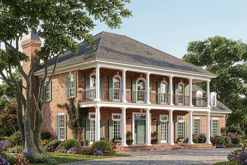 Home Plan - Exterior - Front Elevation 2 for Colonial House Plan #137-105 - 3 bed, 3 bath